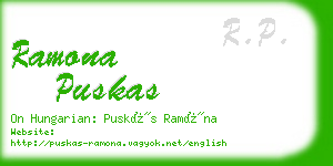 ramona puskas business card